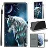 KENHONER Custodia per Samsung Galaxy S22 Ultra, Lupo | Portafoglio Pelle PU, Magnetica, Resistente Agli Urti, Scomparto Carte Credito, Pieghevole, Flip Libro, Motivo