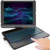 KBCASE Custodia con tastiera touchpad per iPad 9a/8a/7a generazione, nero