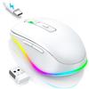 seenda Mouse Wireless Jiggler Illuminazione RGB 2000 DPI Bianco