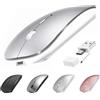 Suteke Mouse wireless Bluetooth C USB C per MacBook Air Pro iMac Laptop Desktop Computer, ricaricabile silenzioso (BT5.2/3.0, 2.4G, ricevitore C)