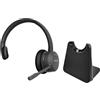GEQUDIO GC-1 - Cuffie DECT e Bluetooth con stazione di ricarica per AVM FritzBox, archetto allungato e controllo delle chiamate wireless su FritzFon, mono per PC e smartphone