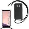 Beajew Custodia per Samsung Galaxy S8 Plus Cover con Regolabile Rimovibile Corda da Catena Collana Necklace Antiurto Cordino Collari per Samsung Galaxy S8 Plus, Nero