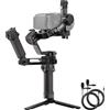 DJI RS 5 Combo con 2x Microfono, stabilizzatore per Canon/Sony/Nikon/Fujifilm, tracciamento intelligente, impugnatura elettronica a valigetta, manopole di regolazione fine, indicatore dell'asse Z