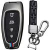 KUNIO Custodia portachiavi adatta per Hyundai Tucson NX4 Ioniq 5 Santa Fe 2021 2022 2023 custodia in metallo cover portachiavi auto 4 tasti nero