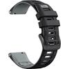 NotoCity Cinturino per Garmin Forerunner 55/245/165, 20mm Cinturino per Vivoactive 5/3/6, Venu SQ/2 Plus, Sportivo in Silicone per Garmin Vivomove 3/HR/Luxe/Style(Nero/Grigio)