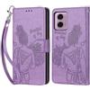 KENHONER Custodia per Motorola Moto G24/G04/G04S Cover, Viola | Portafoglio in Pelle PU Retro, Antiurto Flip, Slot per Schede, Funzione Stand, Chiusura Magnetica