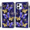 KENHONER Custodia per Xiaomi Redmi 12 4G/5G, Farfalla | Portafoglio Pelle PU, Magnetica, Resistente Agli Urti, Scomparto Carte Credito, Pieghevole, Flip Libro, Motivo