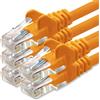 1aTTack.de 3 metri Cavo di Rete arancione - 5x - Cat.6 Ethernet Gigabit Lan RJ45 10 100 1000 Mbit s - Cavo Patch UTP compatibile con Cat.5 Cat.5e Cat.7 Cat.8 - arancione - 5x - 3 metri