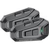 HYCOMM H2 - Cuffie Bluetooth per casco da moto, 2 sistemi di comunicazione con facile accoppiamento, durata 35 ore, cancellazione del rumore, compatibilità tra marche, impermeabile IP67, radio FM
