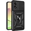HONLEN Custodia Adatta per OPPO A18 / OPPO A38 (6.56 Inches), Cover per PC Armor Anello kickstand con Base Magnetica - Nero