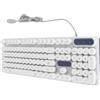 Vikye Tastiera Meccanica, Tastiera Cablata USB da 104 Tasti con Retroilluminazione Colorata, Tastiera per Computer Plug and Play Impermeabile con Copritasti Rotondi per L'editing di