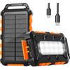 WOWMVP Solar Power Bank 26800mAh, PD22.5W USB C Caricabatterie solare portatile a ricarica rapida con 3 uscite, 2 ingressi e luce a LED, per telefoni esterni, tablet e altro