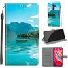 KENHONER Custodia per Xiaomi Redmi Note 8 Pro, Barca | Portafoglio Pelle PU, Magnetica, Resistente Agli Urti, Scomparto Carte Credito, Pieghevole, Flip Libro, Motivo