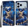 PHINIENLAND Cover per iPhone 18 Pro Max / 17 Pro Max custodia portafoglio Cuore | 3 scomparti carte, 1 tasca banconote, Chiusura magnetica, Supporto, Pelle PU flip cover per iPhone 18 Pro Max / 17 Pro Max