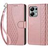 KENHONER Custodia per Xiaomi Redmi Note 13 Pro 4G Cover, Oro rosa | Portafoglio in Pelle PU Retro, Antiurto Flip, Slot per Schede, Funzione Stand, Chiusura Magnetica