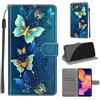 KENHONER Custodia per Samsung Galaxy A10, Farfalla | Portafoglio Pelle PU, Magnetica, Resistente Agli Urti, Scomparto Carte Credito, Pieghevole, Flip Libro, Motivo