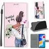 KENHONER Custodia per Xiaomi Redmi Note 11/11S, ragazza | Portafoglio Pelle PU, Magnetica, Resistente Agli Urti, Scomparto Carte Credito, Pieghevole, Flip Libro, Motivo