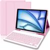 KTOITION Hopwernce - Custodia per tastiera per iPad Air 11, M4 2026/M3 2025/M2, iPad Air 10,9, 5/4 generazione (2022/2020), cover posteriore in TPU con portapenne, magnetica, tastiera QWERTZ rimovibile