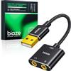 biaze Y23 - Adattatore audio USB a jack da 3,5 mm, scheda audio esterna con jack da 3,5 mm, jack TRS a USB, compatibile con Windows, laptop, desktop Windows, MAC, Linux, PC, PS5, PS4