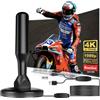 WEIMEIH Antenna TV Interna Amplificata Potente, 2026 Nuova Antenna Digitale Terrestre con Amplificatore di Segnale 4K 1080P, 500+ KM Lungo Raggio, Base Magnetica per Smart TV/Vecchia TV/Camper (BLACK)