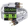 GearIT Cavo per altoparlanti intrecciato di alta qualità da 14 AWG (3 metri) con doppia spina a banana placcata in oro, struttura in rame privo di ossigeno (OFC), bianco