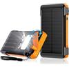 revolt Power Bank a Manovella e Solare PB-825, 10.000 mAh, USB-C PD fino a 20 W, torcia LED