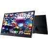 KTC Monitor Portatile 15,6 1080P FHD IPS, Secondo Schermo Esterno con USB-C e Mini HDMI, Monitor da Gaming Ultra-Sottile con Supporto & Altoparlanti, per Laptop/PC/Mac/PS3/PS4/PS5/Xbox, Nero