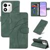 LACAE Cover a Libro per Honor 600 Smart | Custodia Flip in Pelle PU, Porta Carte, Chiusura Magnetica, Funzione Supporto, Case, Green