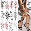 Glamoreal 12Pcs Affascinanti Tatuaggi Temporanei a Farfalla e Fiore per Piedi, Mani e Corpo, Adesivi Tatuaggio Realistici a Rosa e Peonia per Gambe e Caviglie, Resistenti all'Acqua Temporanei