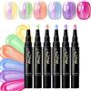 Qapayieg Penne Smalto Unghie - Gel A Base D'Acqua 6 Colori | Penne Da Nail Design Senza Lampada UV - Per Principianti Donne Casa Feste Viaggi Matrimoni Appuntamenti E Pratica Quotidiana