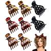YIPFEN 8 Pezzi Fermagli per Capelli Lucidi, Mollette Artiglio Nero Leopardo Tartaruga, Clip Volumizzanti con Presa Flessiva Antisegno, Accessori Eleganti per Volume Naturale e Stili Sicuri
