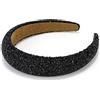 Atoden Fasce per capelli da donna imbottite con strass neri con paillettes glitterate luccicanti
