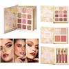 Generico Palette di ombretti glitterati - Ombretto scintillante | Palette di trucco, 12 colori stile libro glitterati con 4 fard e 4 lucidalabbra per fotografia di bellezza da viaggio per ragazze e donne