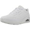 Skechers Uno Stand On Air, Scarpe da ginnastica Donna, Bianco 01, 36 EU | Sneaker casual, soletta in memory foam raffreddata ad aria, ammortizzazione visibile Skech-Air, lacci