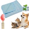 GXHNB Tapis Rafraichissant Chien Soie GlacéE, SelbstküHlende KüHldecke mit KüHlendem Effekt für Haustiere Im Sommer, Aus KüHlgewebe Wendbar, SelbstküHlend KüHlbett für Zu Hause, Reise (Azzurro,40*30cm)