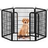 Yaheetech Recinto per Cani 6 pz 80 x 100 cm in Metallo Cuccioli Gatti Conigli Animali Domestici da Interno Esterno Rete Nero
