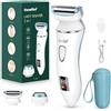 OHFAMO Rasoio Elettrico Donna 2-in-1, Rasoio Intimo con Regolatore Bikini, Epilatore Elettrico Donna Impermeabile IPX7 per Uso Secco e Umido, USB Ricaricabile per Gambe Viso Ascelle