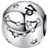 MariaFonte Maria Fonte Bead Charm Segno Zodiacale Capricorno in Argento Sterling 925, Compatibile con Le più Diffuse Marche di Braccialetti e collane.
