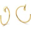 BodyBonita Orecchini Cerchio Donna Argento 925 Ipoallergenici, Semiaperto Huggie Orecchini Piccoli Set Placcati Oro 16K Lobo Piercing