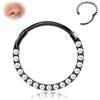 BodyBonita Piercing al Setto con CZ - Acciaio Chirurgico 316L Septum Piercing 20G Naso Cerchio Nostril Piercing Trago Helix Orecchino Cartilage Daith Piercing Naso Anello 7mm Nero