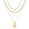 BodyBonita 2/3 Pezzi Collana Donna a Strati, Delicata Catenina Placcata in Oro 16 Carati, Set di Collana Donna Argento con Pendente Boho Regolabile Necklace for Women