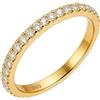 Epinki Anello Anniversario Fidanzamento in Argento 925 per Donna, Eternity con Zirconi Bianchi Oro Anelli Gioielli Taglia 18