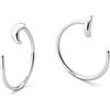 BodyBonita Orecchini Cerchio Donna Argento 925 Ipoallergenici, Semiaperto Huggie Orecchini Piccoli Set Argento Lobo Piercing