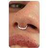 BodyBonita 16G Argento Septum Piercing Acciaio Chirurgico 316L Rosa CZ Nostril Piercing Naso Cerchio Helix Orecchino Trago Naso Cerchio Daith Cartilagine Setto Rook Piercing Naso Anello 8mm