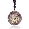 SEKDAQ Ciondolo Orgone Collana di Ametista Reiki con Cubo di Metatron,Amuleto di Protezione in Cristallo di Orgonite,Ametista