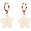 Purelei Orecchini Plumeria, impermeabili, orecchini a cerchio con ciondolo a forma di fiore in acciaio inox, placcato oro 14 carati, argento e oro rosa 18 carati, orecchini ispirati all'aloha, normale