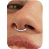 BodyBonita 16G Piercing al Setto - Acciaio Chirurgico 316L Septum Piercing Nostril Helix Orecchino Trago Piercing Naso Cerchio Cartilage Daith Piercing Naso Anello Argento 8mm Hammered Satin Finish