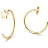 BodyBonita Orecchini Cerchio Donna Argento 925 Ipoallergenici, Semiaperto Huggie Orecchini Piccoli Set Placcati Oro 16K Lobo Piercing