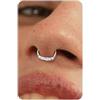 BodyBonita 16G Argento Septum Piercing Acciaio Chirurgico 316L Blu CZ Nostril Piercing Naso Cerchio Helix Orecchino Trago Naso Cerchio Daith Cartilagine Setto Rook Piercing Naso Anello 8mm