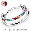BodyBonita G23 Titanio Cartilagine Orecchino Cerchio 16G Arcobaleno CZ Doppio Piercing Nariz Septum Anelli Conch Piercing Gioielleria Trago Daith Elica Orecchini Anelli Naso per Donna Argento 12mm